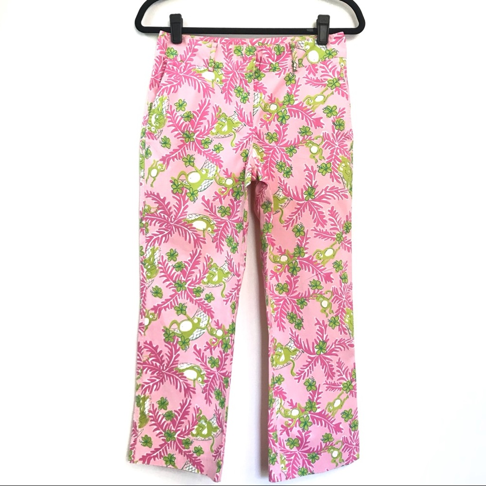 Lily Pulitzer Printed Monkey Palm Floral Pants - 4